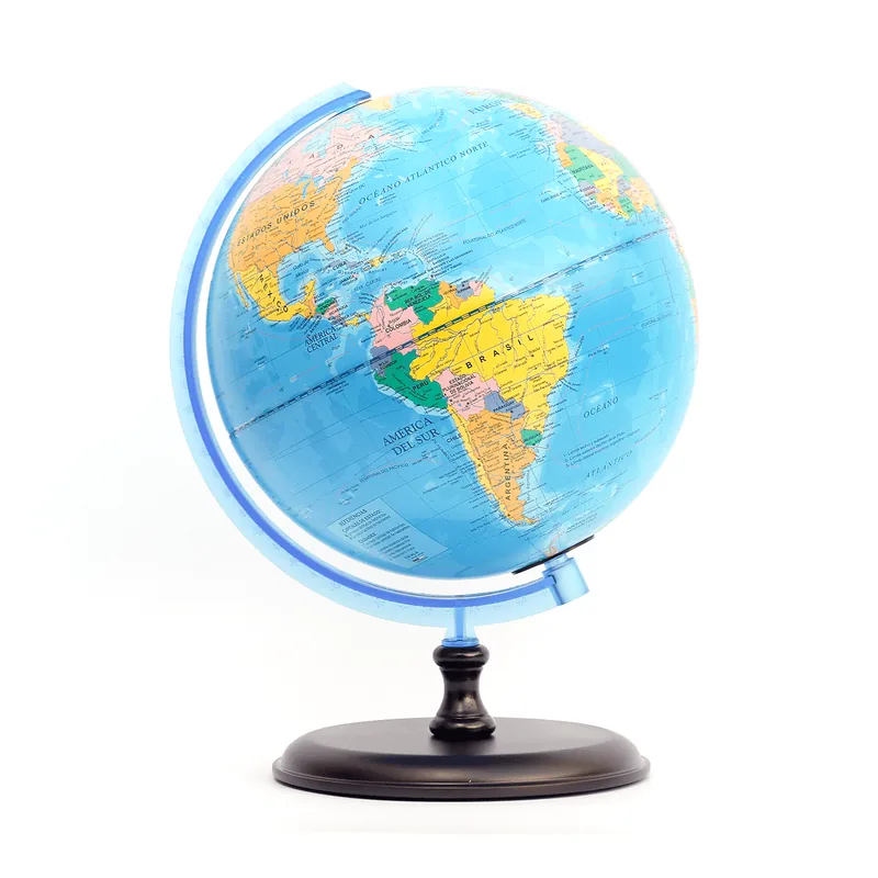 Globo terráqueo 30 cm político base de madera