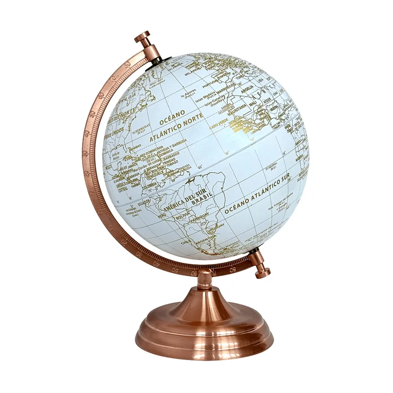 Globo terráqueo Gold 20 cm base y meridiano dorados