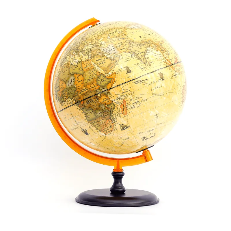 Globo terráqueo 25 cm antiguo base de madera