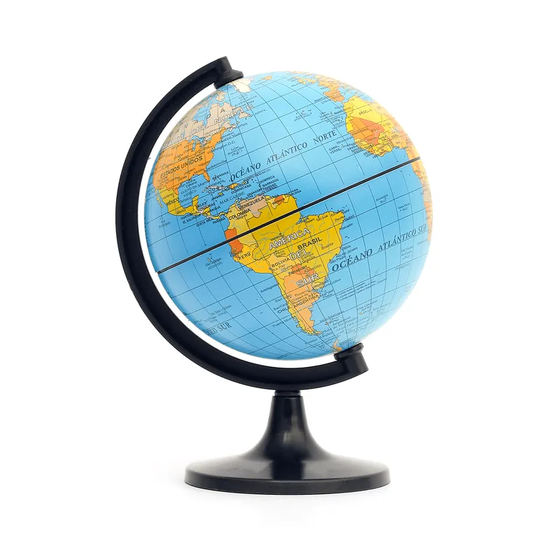 Globo terráqueo 14 cm político base negra