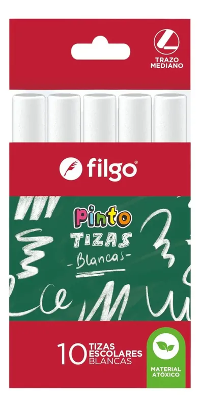 Tizas Escolares Filgo Pinto Blancas x 10