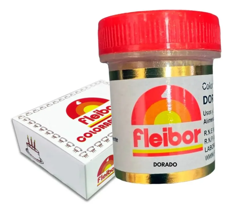 Colorante en Polvo Fleibor Dorado Comestible x4