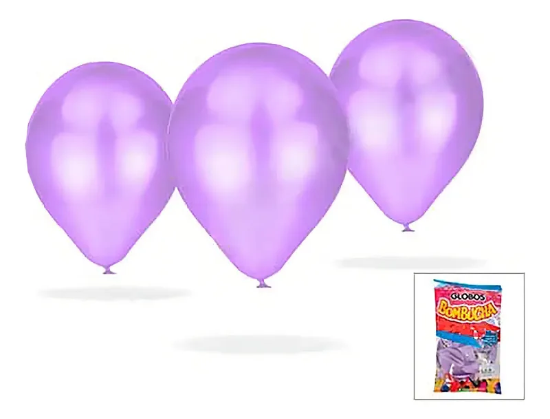 Globo Bombucha Perlado 9 Lila x 25