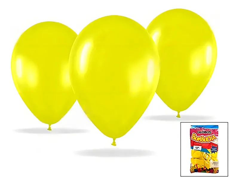 Globo Bombucha Liso 12" Amarillo x25
