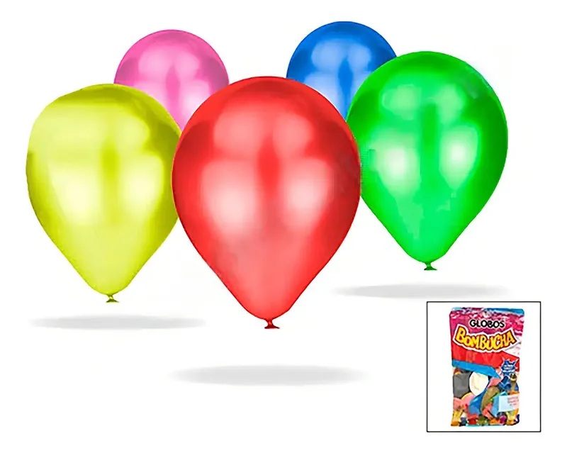 Globo Bombucha Perlado 9 x 25 Color Multicolor