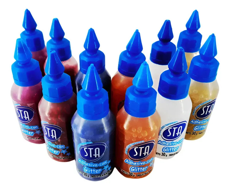 Adhesivo con Glitter Transparente Sta 30g por x 12