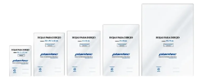 Hojas Lisas Plantec 35x50 142g Pack 10 para Dibujo Técnico