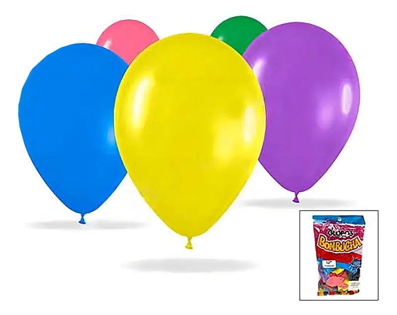 Globo Bombucha Multicolor Redondo Cumpleaños x 25 estandar(std)