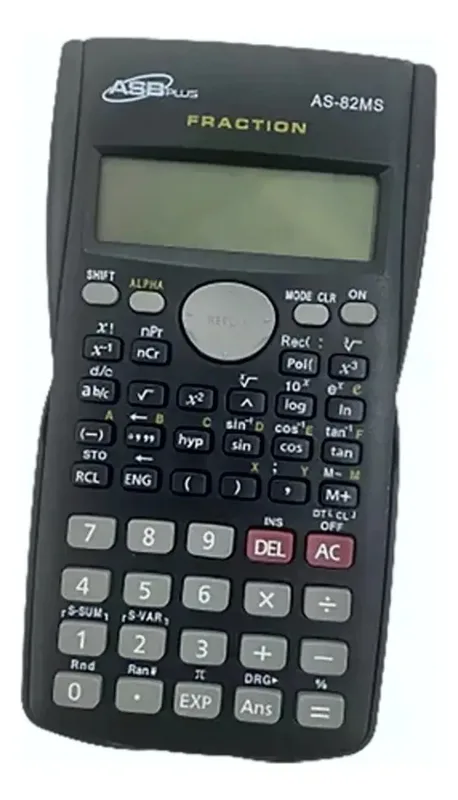 Calculadora Científica ASB 82MS 240 Funciones Display 2 Líneas Negra