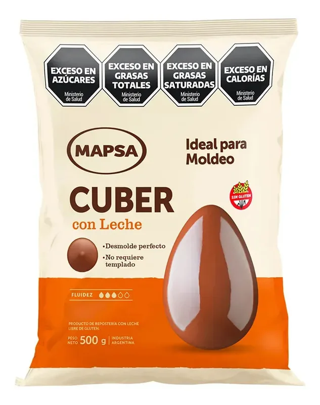 Chocolate Mapsacuber Leche Baño Repostería sin Tacc 500 g - Huevos Pascua